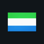 Vlag van Sierra Leone Canvas Afdruk<br><div class="desc">Dit ontwerp is voorzien van de nationale vlag van Sierra Leone (officieel bekend als de Republiek Sierra Leone en informeel bekend als Salone), een land aan de zuidwestkust van West-Afrika. Sierra Leone ligt door Liberia aan het zuidoosten en Guinee aan het noordoosten. Het land Sierra Leone heeft een tropisch klimaat...</div>