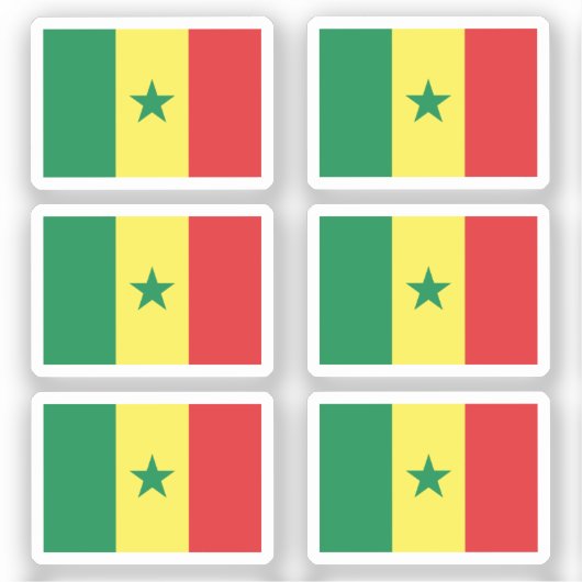 Vlag van Sierra Leone Collectie pack van 6 Sticker (Voorkant)