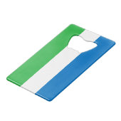 Vlag van Sierra Leone Creditkaart Flessenopener (Voorkant Gekanteld)