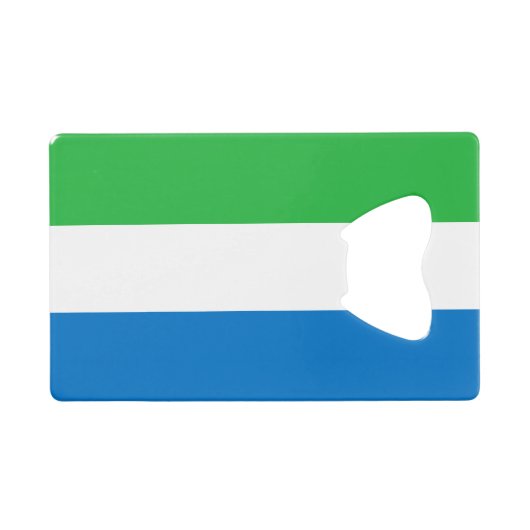Vlag van Sierra Leone Creditkaart Flessenopener (Voorkant (Horizontaal))