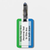 Vlag van Sierra Leone Easy ID Personal Bagagelabel (Achterkant verticaal)