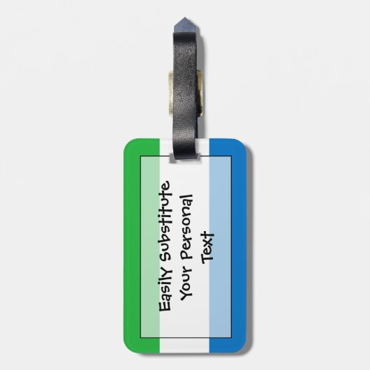 Vlag van Sierra Leone Easy ID Personal Bagagelabel (Achterkant verticaal)