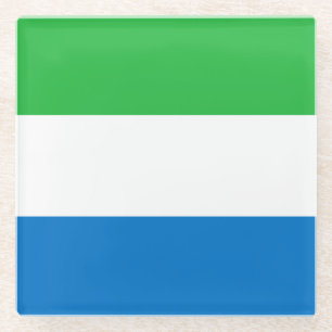 Vlag van Sierra Leone Glazen Onderzetter
