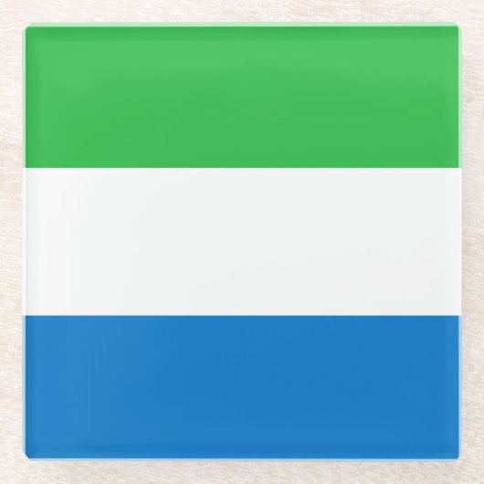 Vlag van Sierra Leone Glazen Onderzetter (Voorkant)