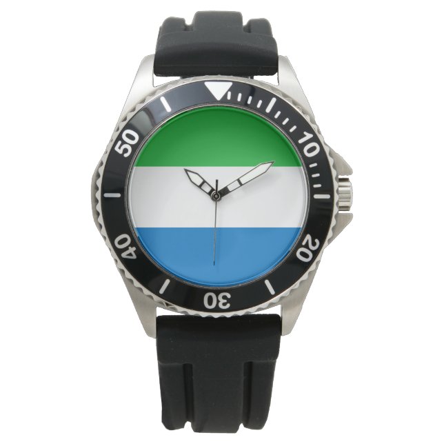 Vlag van Sierra Leone Horloge (Voorkant)
