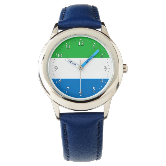 Vlag van Sierra Leone Horloge (Voorkant)