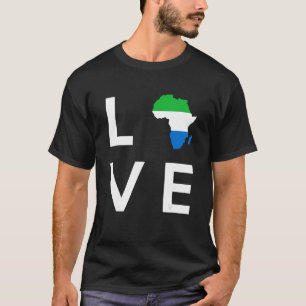 Vlag van Sierra Leone Liefde Afrika Continent voor T-shirt