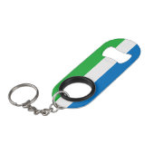 Vlag van Sierra Leone Mini Flessenopener (Voorkant Gekanteld)