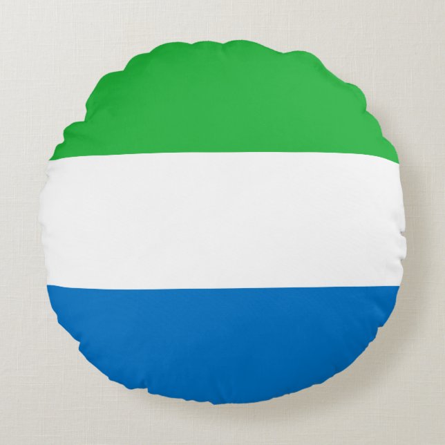 Vlag van Sierra Leone Rond Kussen (Voorkant)