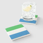 Vlag van Sierra Leone Stenen Onderzetter (Zijkant)
