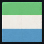 Vlag van Sierra Leone Stenen Onderzetter<br><div class="desc">Patriottische vlag van Sierra Leone.</div>