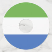 Vlag van Sierra Leone Wijnglaslabel (Voorkant)