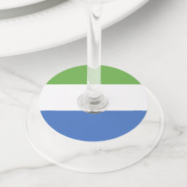 Vlag van Sierra Leone Wijnglaslabel