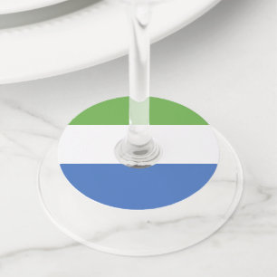 Vlag van Sierra Leone Wijnglaslabel