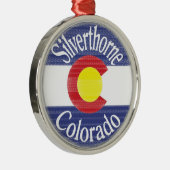vlag van Silniettemin orne Colorado Metalen Ornament (Rechts)