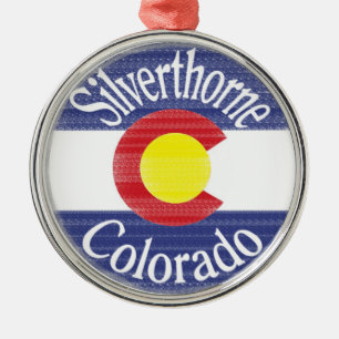 vlag van Silniettemin orne Colorado Metalen Ornament