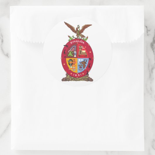 Vlag van Sinaloa Ronde Sticker (Tas)