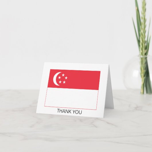 Vlag van Singapore Bedankkaart (Voorkant)