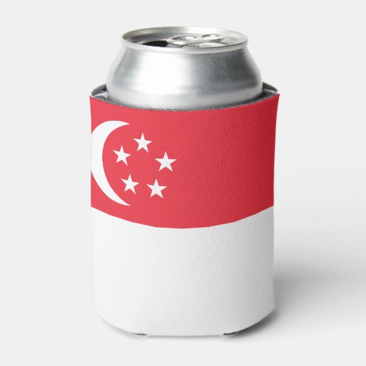 Vlag van Singapore Blikjeskoeler (Blikje Voorkant)
