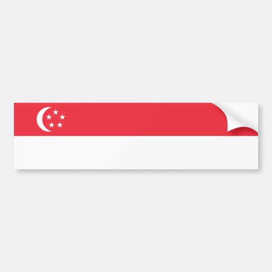 Vlag van Singapore Bumpersticker (Voorkant)