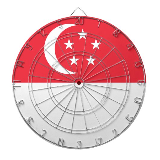 Vlag van Singapore Dartbord (Voorkant)
