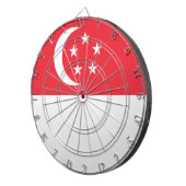 Vlag van Singapore Dartbord (Voorkant Rechts)