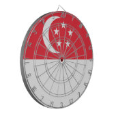 Vlag van Singapore Dartbord (Voorkant Links)
