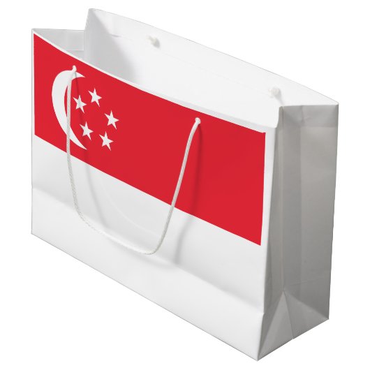 Vlag van Singapore Groot Cadeauzakje (Voorkant Gekanteld)