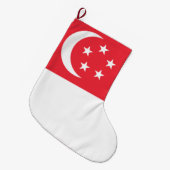 Vlag van Singapore Grote Kerstsok (Voorkant (Hangend))
