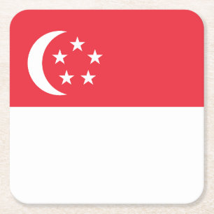 Vlag van Singapore Kartonnen Onderzetters