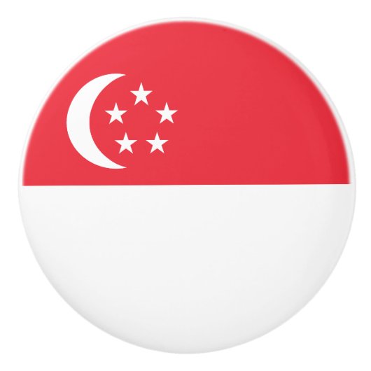 Vlag van Singapore Keramische Knop (Voorkant)