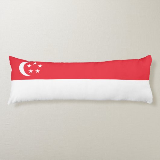 Vlag van Singapore Lichaamskussen (Voorkant)