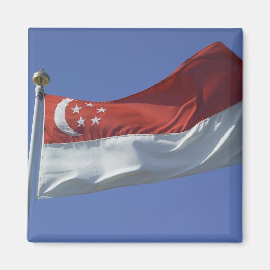 Vlag van Singapore Magneet (Voorkant)