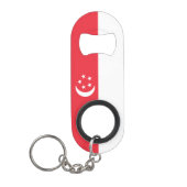 Vlag van Singapore Mini Flessenopener (Voorkant)