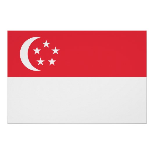 Vlag van Singapore Perfect Poster (Voorkant)
