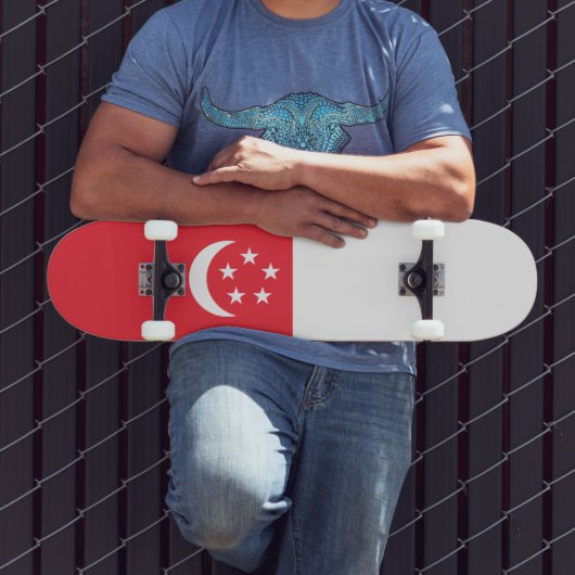 Vlag van Singapore Persoonlijk Skateboard (Buiten 3)