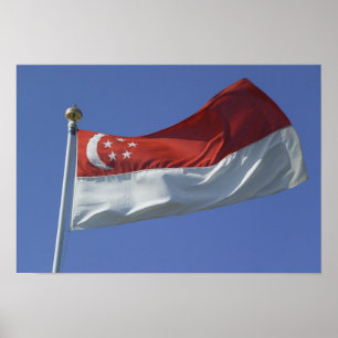 Vlag van Singapore Poster