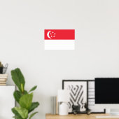 Vlag van Singapore Poster (Thuiskantoor)