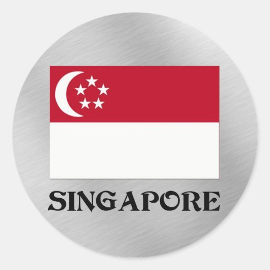 Vlag van Singapore Ronde Sticker (Voorkant)