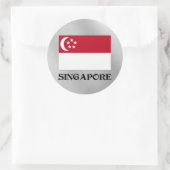 Vlag van Singapore Ronde Sticker (Tas)
