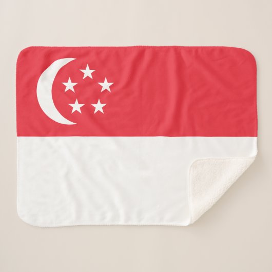 Vlag van Singapore Sherpa Deken (Voorkant (horizontaal))