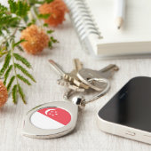 Vlag van Singapore Sleutelhanger (Zijkant)