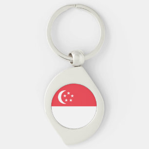 Vlag van Singapore Sleutelhanger
