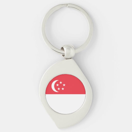 Vlag van Singapore Sleutelhanger (Voorkant)