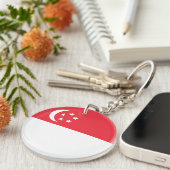 Vlag van Singapore Sleutelhanger (Voorkant Rechts)