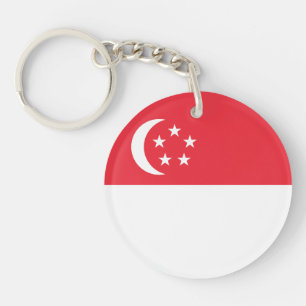 Vlag van Singapore Sleutelhanger
