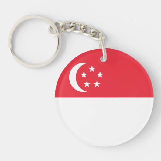 Vlag van Singapore Sleutelhanger (Voorkant)