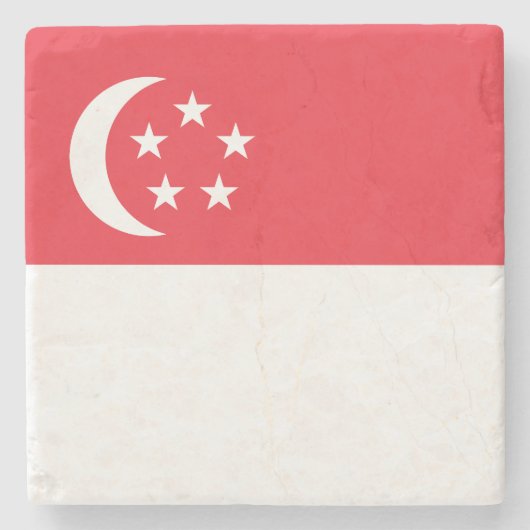 Vlag van Singapore Stenen Onderzetter (Voorkant)