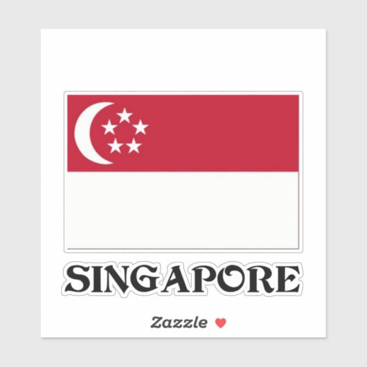 Vlag van Singapore Sticker (Vel)