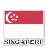 Vlag van Singapore Sticker (Voorkant)